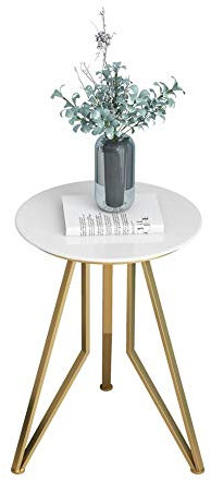 MEILISHAOMEI Beistelltisch aus Marmor,Industrie-Beistelltische,Sofa-Couchtisch fürs Wohnzimmer,Nachttische/Nachtschränke,Telefontisch,3 Farben(Farbe:Gold,Größe:14,96–21,65 Zoll)