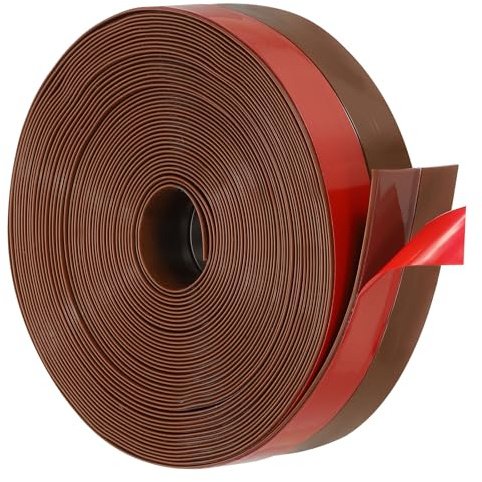 PATIKIL Silicone Seal Strip, 33 ft x 1-3/8 Width Self Adhesive Door Draft Stopper Weather Stripping Tape for Gap, Door Under Bottom, Sliding Door, Shower Glass Gaps, Brown
