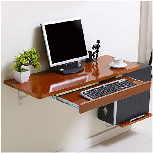 Bureau d'ordinateur mural en bois pour petits espaces, peu encombrant, bureau d'étude pour chambre à coucher, bureau à domicile, enfants, établi au design simple, couleur noyer, 5 options de couleur,
