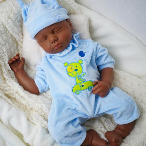 Boy 18.5 Inch, Full Silicone Baby Doll, Reborn Baby Dolls Silicone Full Body, Realistic Baby Dolls, Newborn, Not Vinyl, with Gift Box