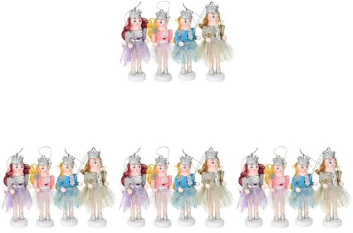 PRETYZOOM 4 Juegos Versión Europea Moda Chica Sb58561 Pequeño Muñeco Cascanueces Colgante Conjunto De De Navidad Cascanueces Juguetes Colgantes De Navidad Madera 4 Uds * 4