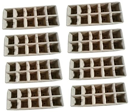 HANABASS 13 Piezas Bandejas de Germinación Biodegradables Compartimentos Macetas de Turba para Plantas para Flores Colores Aleatorios Color Aleatorio