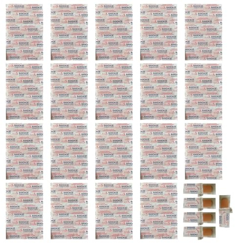 Tejido flexible – 72 mm Tiritas adhesivas | Paquete de 100 tiritas para cortes ampollas abrasiones, transpirables y resistentes, ideales para escuelas empresas, kit de rescate y uso diario