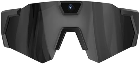 Occhiali da sole con fotocamera, registrazione sportiva, funzione azione all'aperto, con design leggero e robusto per riprese automatizzate con, occhiali per la registrazione video per ciclisti