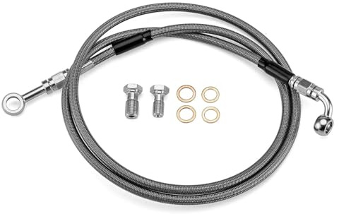 Cavi acceleratore per moto Adatto per Harley Dyna Super Glide/Wide Glide/Street Bob Manubrio da 16-18 Kit tubo freno anteriore idraulico 54 (1423 mm)(16-18 inch Black)