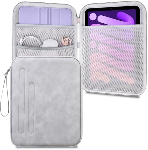 Lacdo iPad mini 7 Tasche, iPad mini Schutzhülle, Tablet Tasche für iPad mini 7 (A17 Pro), iPad mini 6 5 4 3 2, Samsung Galaxy Tab A7 Lite/Tab A9 8.7 Zoll, Hartschalen-Schutzhülle für Tablet, Grau
