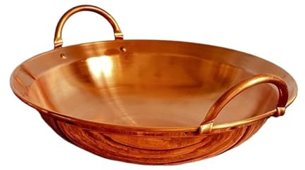 Ronyme Copper Hot Pot Hotpot Pan Easy to Clean Multipurpose Soup Pot Cookware for Household Camping Family Gathering Restaurant, 26cm