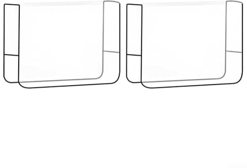 Lot de 2 housses de dossier de chaise de salon en plastique transparent avec bords renforcés, 50,8 x 38,1 x 11,4 cm, pour station de coiffure professionnelle (noir)