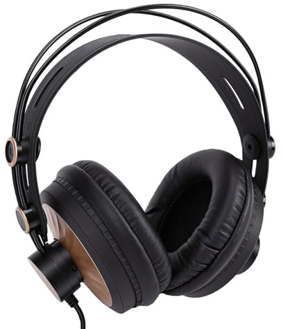 Plyisty Cuffie da Gioco da Studio Cablate con Driver HiFi da 50 Mm, Cuffie Stereo Sopra L'orecchio con Jack da 3,5 Mm e 6,35 per Registrazione su PC Monitoraggio DJ Giochi Musi