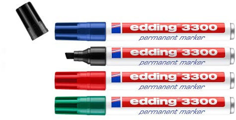 Edding4 3300 Permanent Markör, 4 stycken, Flerfärgad