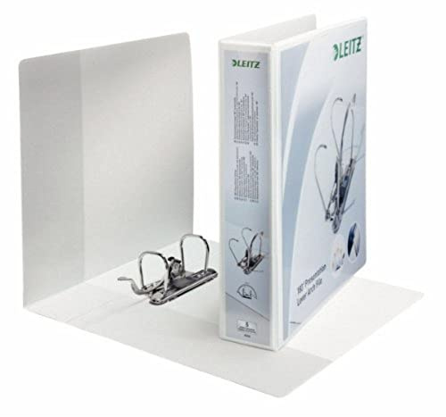 Leitz 42260001 Ordner Präsentation 180°, mit Taschen, A4, schmal, weiss