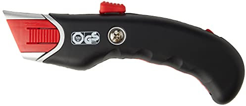 WEDO Safety Cutter Premium – Sicherheitsmesser mit automatischem Klingenrückzug, Metallgriff & Gummieinsatz, inkl. 5 Wechselklingen, ergonomisch für Rechts- & Linkshänder