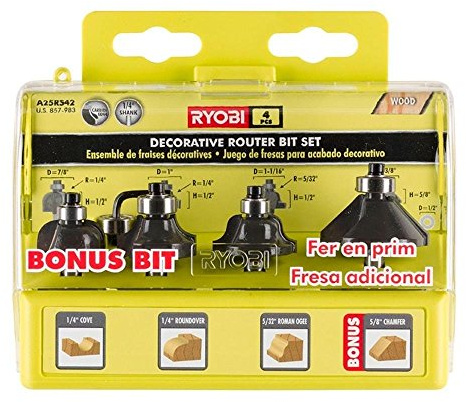 Ryobi A25RS42 Dekoratives Fräser-Bit-Set (4-teilig)