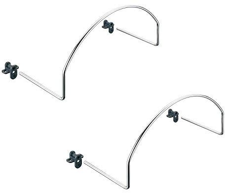 Gedotec Arrêt de Matelas | Attache de Pied de Lit | Accessoire à Fixer aux Lattes du Sommier pour Chambre | Cale en Acier Chromé, Plastique Noir pour Lit Adulte ou Enfant | 345x165x130mm |2 Pièces