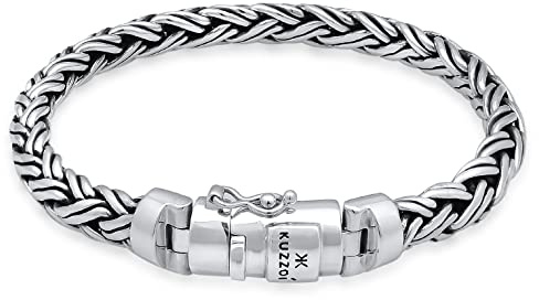 Kuzzoi Silberarmband Herrenarmband aus massivem 925 Silber Breite 85 mm | 335111