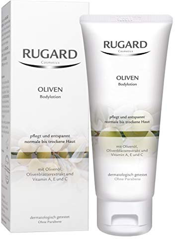 RUGARD Oliven Bodylotion: Körperlotion für langanhaltende Feuchtigkeit, mit Olivenöl & Olivenblätterextrakt, 200ml