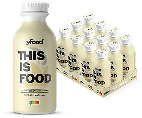 yfood vanilla | batido sustitutivo | THIS IS FOOD drink | 34g de proteínas, 26 vitaminas y minerals (12 x 500 ml)