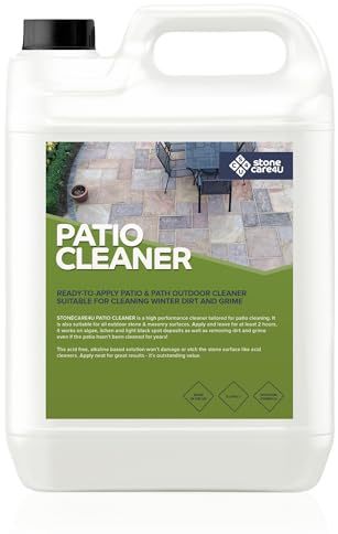 StoneCare4U Patio Cleaner - 5L - Stone Cleaner, Algae Remover & Green Growth Killer- Easy Spray and Leave Application - Mould Remover for Paths and Drive - Removes Black Spot, Lichen & Dirt