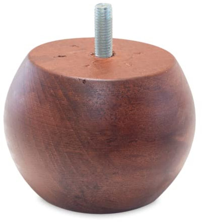 TENDAGGIMANIA Füße für Möbel aus Holz Modell Zwiebel- Möbelfüße 8CM Farbe NUSSBAUM- 1 Stuck - Füße für Möbel, Sofa, Sessel, Bettcontainer - Einfache Installation
