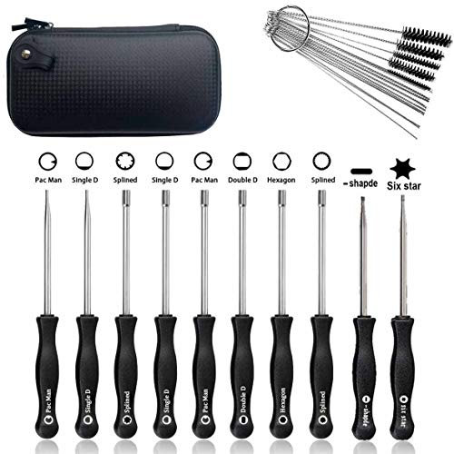 YHLFOOZ 10 Stück Vergaser-Einstellwerkzeug + Reinigungsbürste + Tragetasche für gängige 2-Zyklen-Vergasermotoren – Vergaser-Einstellwerkzeug-Set Vergaser-Tune-Up-Einstellwerkzeug