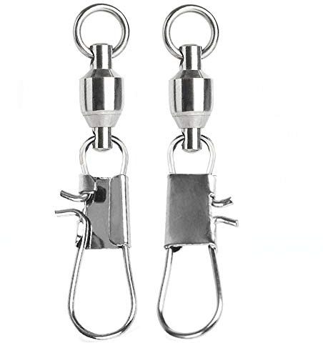 AMYSPORTS Stainless Steel Fishing Swivel Snap Ball Bearing Snap Swivels Fishing High Strength Saltwater Swivels Snaps Interlock Fishing Tackle Swivel Fishing Line Connector 25pcs 18.3lbs