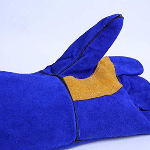 TuToy 16-Zoll-Paar Lange, Hochbelastbare, Doppelt Verstärkte Handschweißhandschuhe Für Schweißerhandschuhe