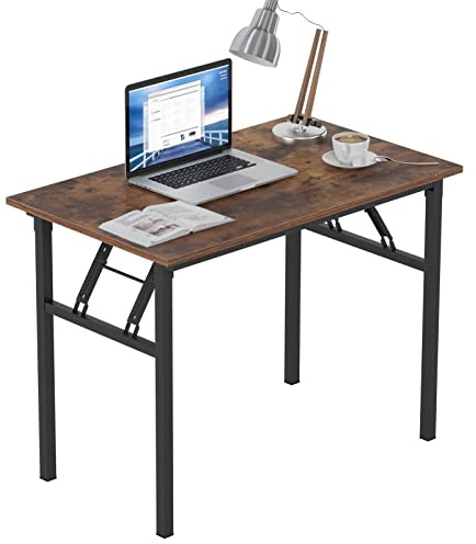 Need Klapptisch kleiner Computertisch Schreibtisch 100CM Klappbar und Montagefrei,Tisch aus E1 Holzwerkstoffen und Stahlrahmen,Konferenztische,PC Tisch Bürotisch Esstisch für Zuhause und Büro,100*60CM