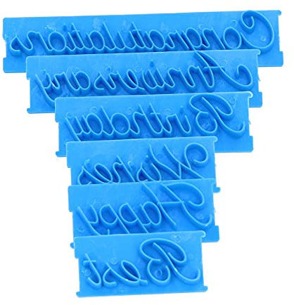 6 piezas de sello de palabras para molde de tartas, feliz cumpleaños, mejores deseos, felicitaciones, aniversario, juego de cortadores de letras manuscritas para pasteles, galletas, repostería, moldes