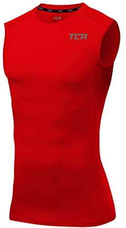 TCA Men's HyperFusion Compression Base Layer Shirt - Training Running Gym Vest Under Layer for Workout Performance