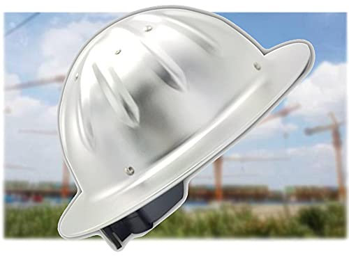 Schutzhelm, Aluminiumhelm Arbeitshelm Verstellbarer Schutzhelm Bauarbeiterhelm Industrieschutzhelm mit 4-Punkt-Gurtband