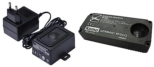 Kemo M234 Marder - Ratten - Mäuse Vertrieber. Aggressive Ultraschalltöne für Indoor + Outdoor. Erzeugt enorm lauten & FG022 Marderabwehr mobil. Neueste Hochfrequenztechnik (Ultraschall)