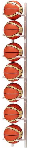 HACSYP Ball-Wandhalterung, Ball-Aufbewahrungsdisplay-Halter, Ständer for Basketball, Fußball, Volleyball, for Heim-Fitnessstudio und Trainingsraum (Color : White, Size : 7Tiers)