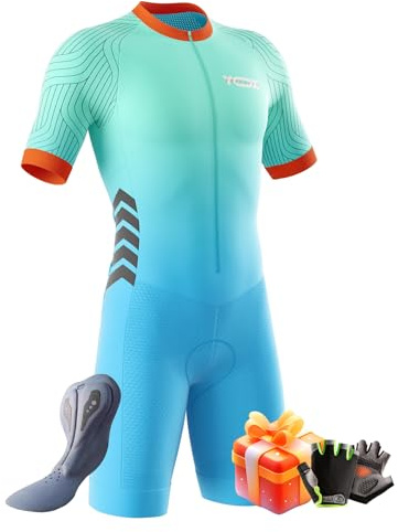 Traje de Triatlón de Manga Corta para Hombre,Traje De Ciclismo Hombres de Traje Tri,Traje de Ciclismo de Secado rápido MTB Mono Racing,Ciclismo (Typ-4,XL)
