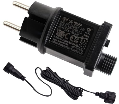 31 V 6 W LED Power Supply, mit Verlängerungskabel IP44 LED Transformer Driver für Niederspannungsadapter für Weihnachtsbeleuchtung, Feenlichter