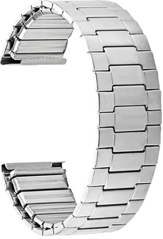 NVYRFS Bracelet élastique en acier inoxydable de 22mm for hommes et femmes, Bracelet de montre en métal à dégagement rapide, Bracelet universel(Silver)