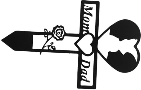 ANDRESLAD Memorial Cross Herzförmiger Gartenstecker Metall Für Grabdekoration Gedenkstütze Für Verstorbene Stilvolle Für Garten Und Friedhof