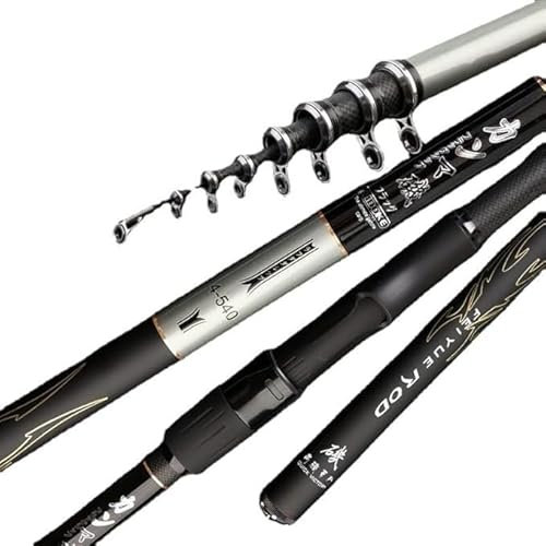 TUANZUN Teleskoprute,Angelrute,Fishing Stipprute Power Teleskop Rock-Angelrute Qualitäts 2.7m-6.3.0M Carbon Fiber for Angelruten Karpfen Feederrute Reise Boote Sea(3.6M)