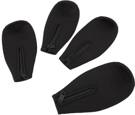Zisemeil 4 Pack Beer Bottle Insulator Sleeve Thick Neoprene Beer Bottle Sleeve Zip Up Bottle Jacket Black