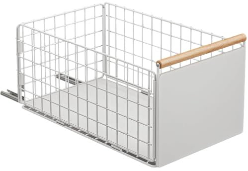 Cajones extraibles para Cocina, rganizador de telescopico cajones más profundo con guías para cajones y manija de madera, cajón extraíble de metal para gabinetes de Cocina - 40 L x 24 W x 19,5 H CM