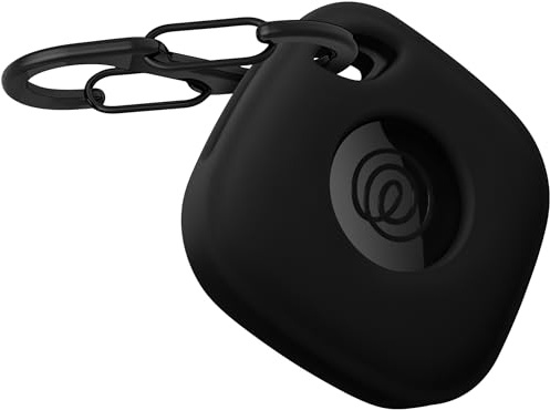 Geiomoo Silicone Case for Tile Mate (2024) Tracker, Soft Flexible Scratch Resistant Protective Cover with Carabiner (Black)