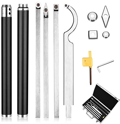 SdaryWare Ciseaux, Outils de Tournage en carbure Ciseaux de Tournage à Bois Outils de Tournage à Insert en carbure de Forme diamantée/Ronde/carrée pour bricoleurs Finisseur/Ébaucheur/Dé
