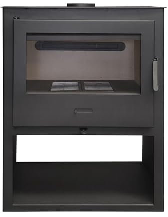 MF - Stufa a Legna Seren da 13,4 kW in Acciaio con Ampio Vetro Panoramico, Camera in Vermiculite e Vetro Ceramico Pulito - Alta Efficienza e Basse Emissioni