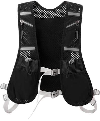 Gilet en Cours d'exécution | Refléchir Le Gilet à Boire | Sac à Boire à Courir | Sac à Dos d'eau avec Sacs à Bouteille Doux, Porte-téléphonie cellulaire pour Le vélo, la randonnée, l'alpinisme