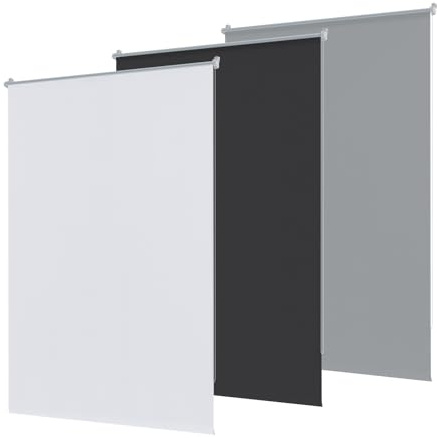UISEBRT Mörkläggningsrullgardin utan borrning, rullgardiner för fönster 110x210 cm, klämfixering, sidodragekdja, insynsskydd, solskydd (Vit)