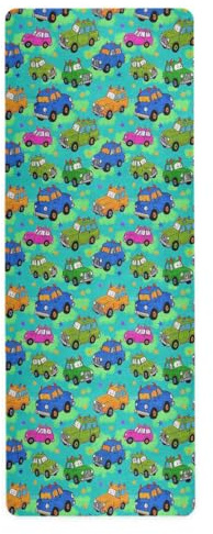 Monster Car Yogamatten-Tasche für Fitnessstudio, bedruckt, rutschfest, Hot Yoga Handtuch Matte mit Taschen, Tapete para ejercicio 180,3 x 66 cm, Grün