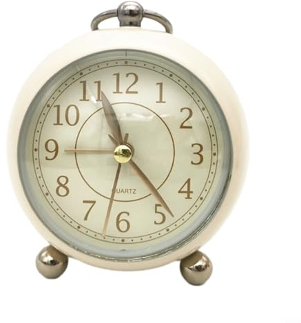 Sveglia vintage elegante con funzione di luce notturna silenziosa in metallo ABS custodia per camera da letto comodino decorazione portatile a batteria scrivania ufficio soggiorno orologio analogico