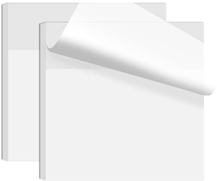 Funalix 100 Blätter Transparente Haftnotizen, Selbstklebend Transparent Sticky Notes - Wasserfest & Wiederbeschreibbar - Durchsichtige Klebezettel für Büro, Schule, Studium und Haushalt (75x75mm)