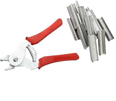Steel wire fastening pliers plus 600pcs M rings designed for bird cage assembly and mesh cage fastening