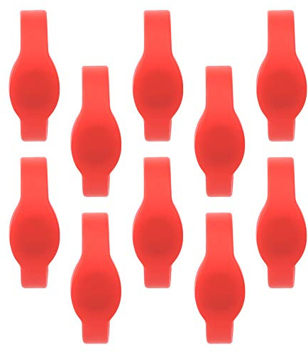 Braccialetti RFID 10 pezzi 125Khz, scheda di controllo accessi braccialetto in silicone, braccialetto ID IP68 per piscina sauna, design a circuito chiuso con chip TK4100 per (Rossa)
