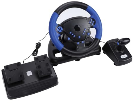 Sxhlseller Volant de Jeu de Course, Volant à Retour de Forces Réelles, et Pédale à Retour de Force 4 en 1, Prise en Charge de 135 Degrés pour Prise en Charge Android pour PC IOS